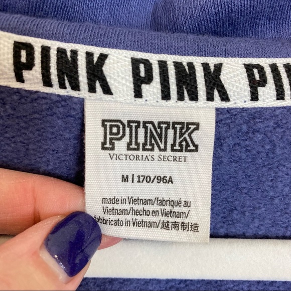 PINK Victoria's Secret 1/4 Zip Sweatshirt Lavender Size Medium - Picture 7 of 8
